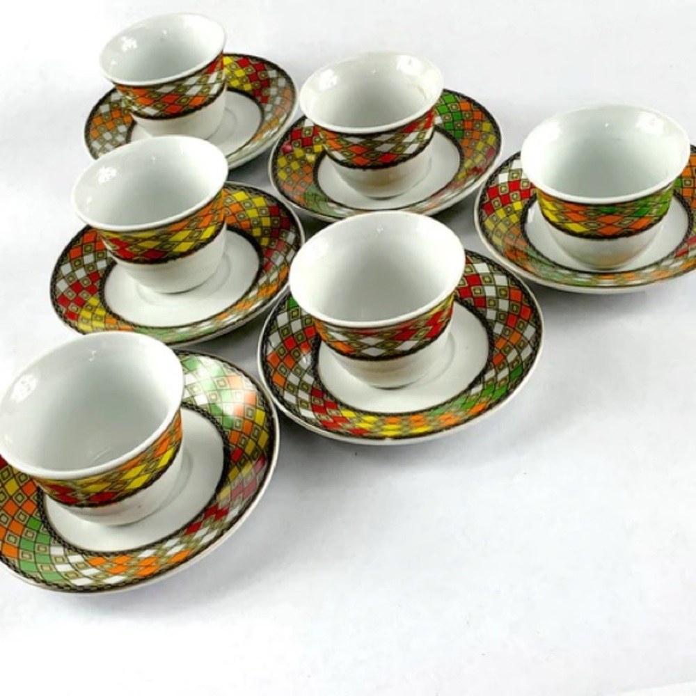 Ethiopia Buna coffee cup set African art